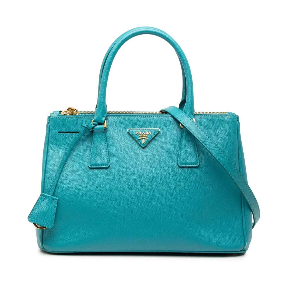 Prada Vintage Women's Blue Vintage Handbags, One Size, Pre-Owned Structured Leather Satchel