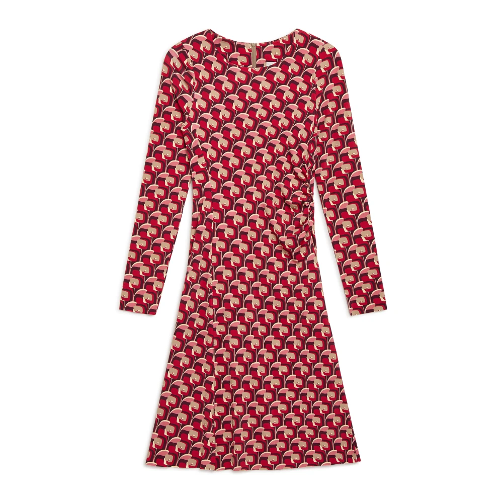 Maliparmi Gedrukte Jersey Jurk met Flatterende Snitten Red Dames