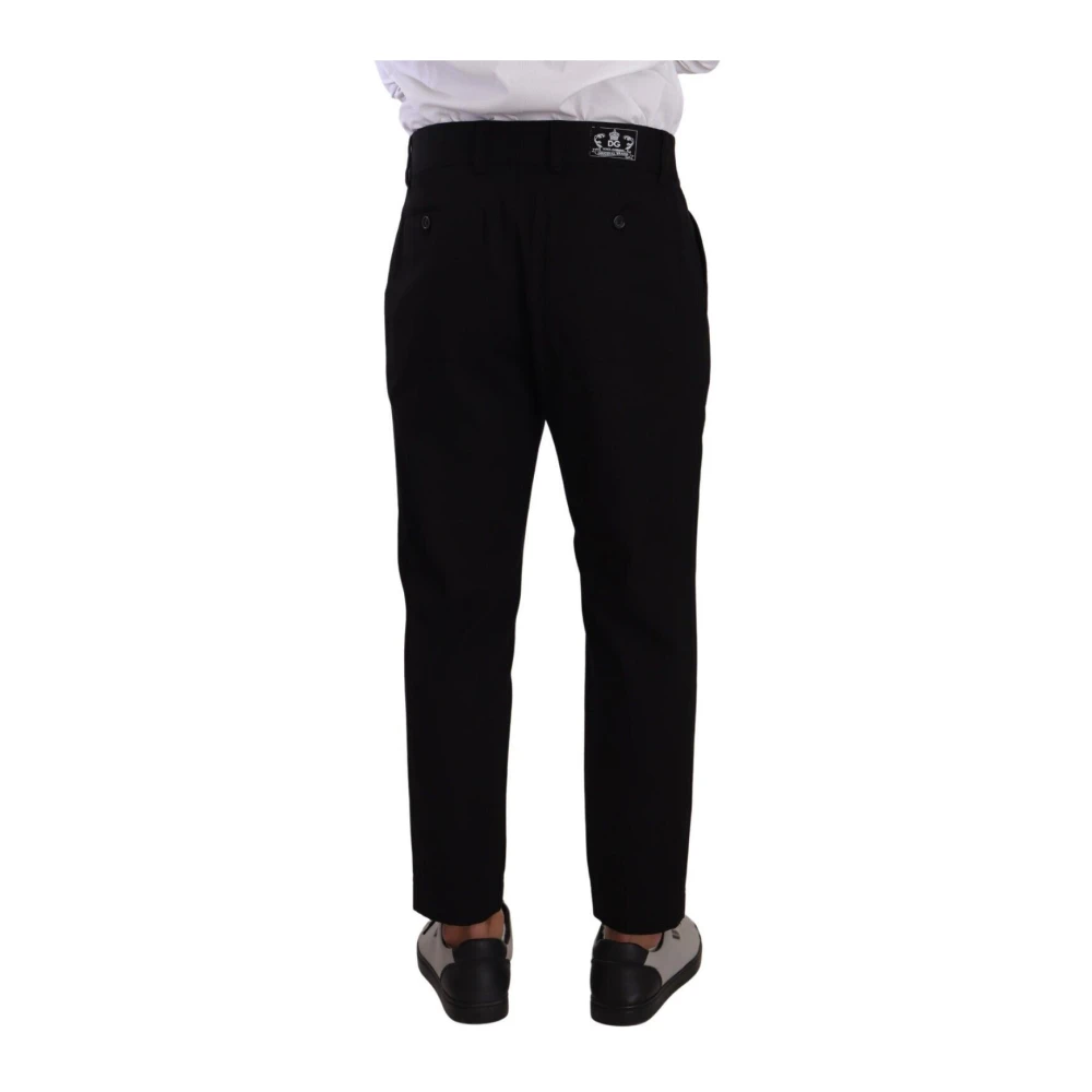Dolce & Gabbana , Suit Trousers, Male, Black, M, Black Cotton Stretch Chinos Trouser Jeans - Image 4