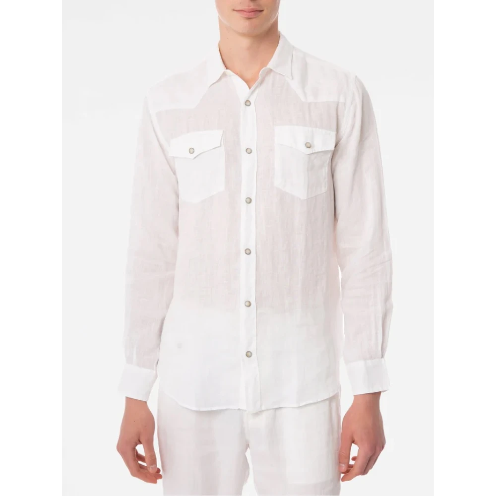 MC2 Saint Barth Witte linnen herenoverhemd White Heren