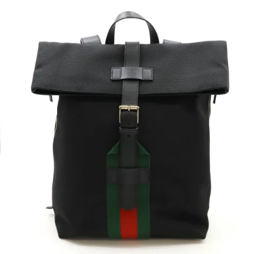 Gucci Vintage Pre-owned Canvas backpacks Black Dames