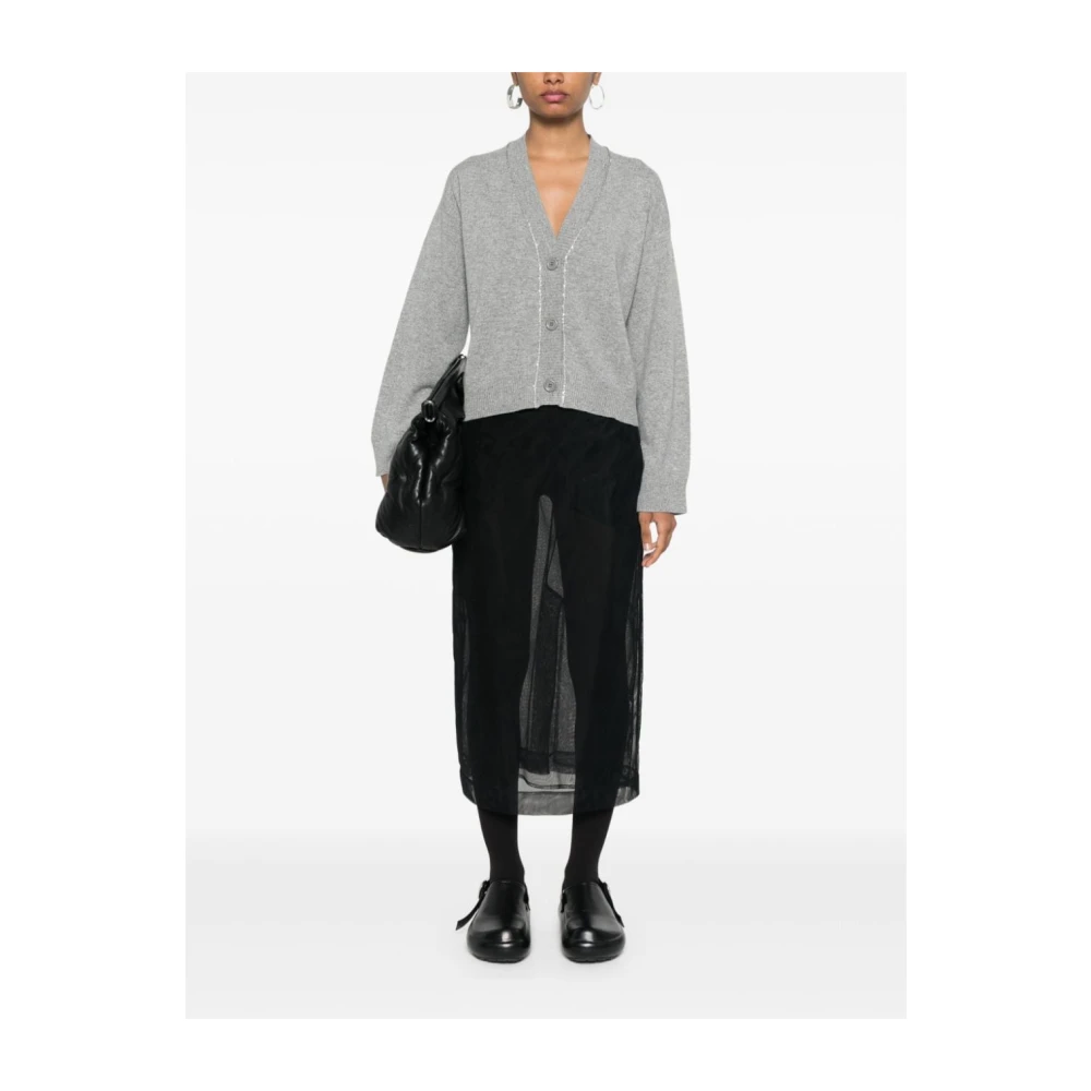 Fabiana Filippi Paillet Versierde Wollen Trui Gray Dames
