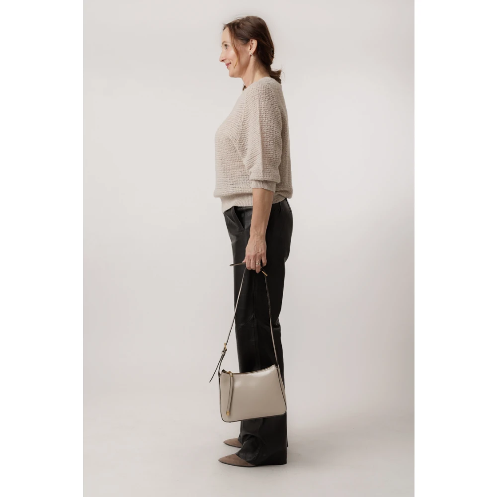 PESERICO Gebreide Pullover met Ronde Hals Gray Dames