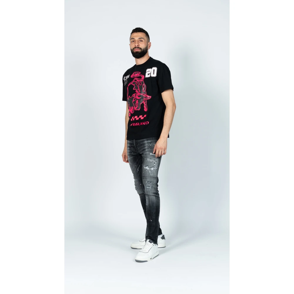 My Brand Zwarte Bull Racing Crew Tee Black Heren
