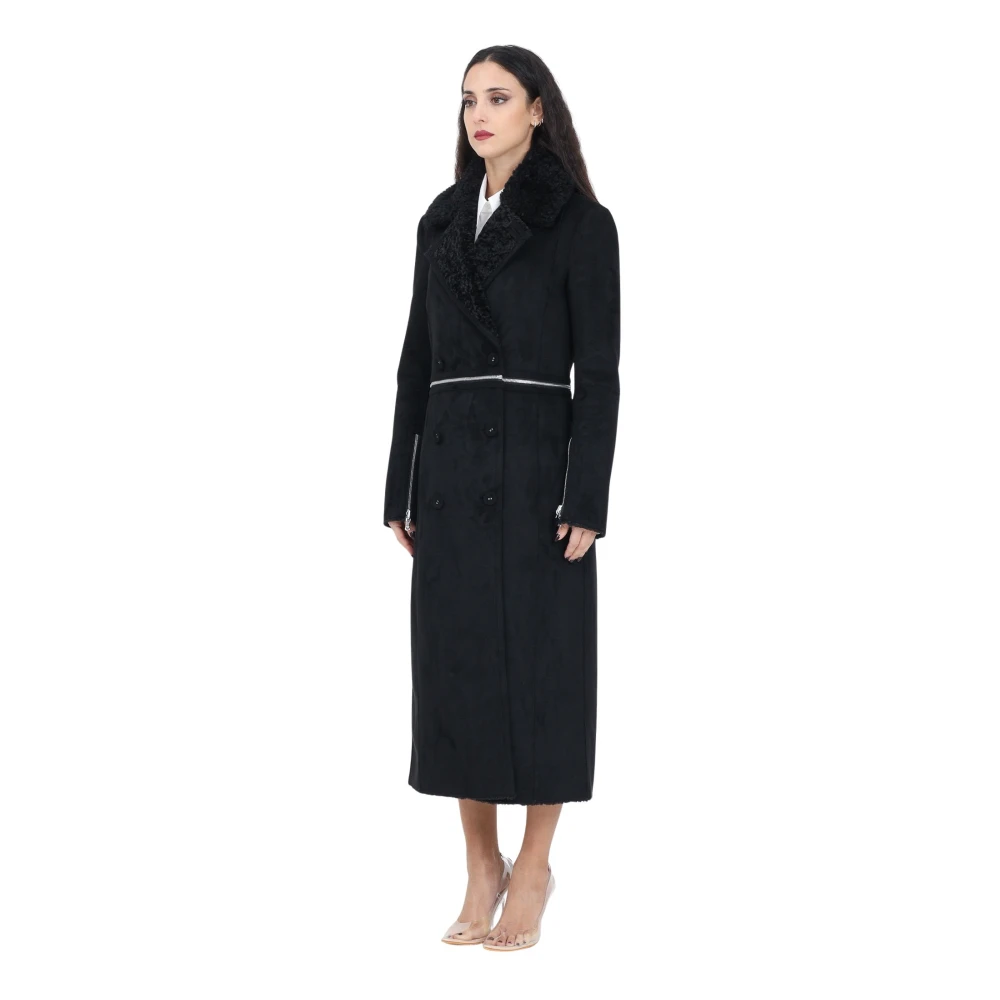 PATRIZIA PEPE Omkeerbare Zwarte Jas Glam Rock Stijl Black Dames