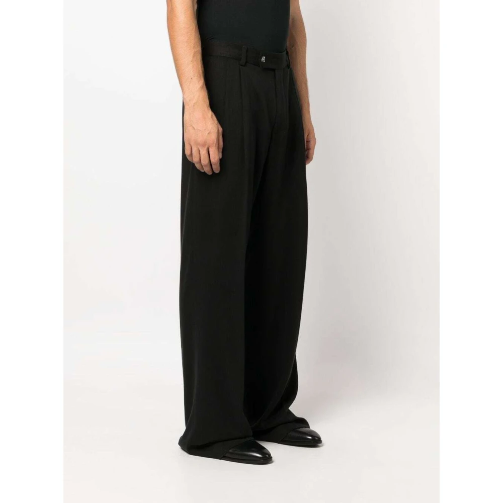 Amiri Zwarte Box Pleat Broek Black Heren