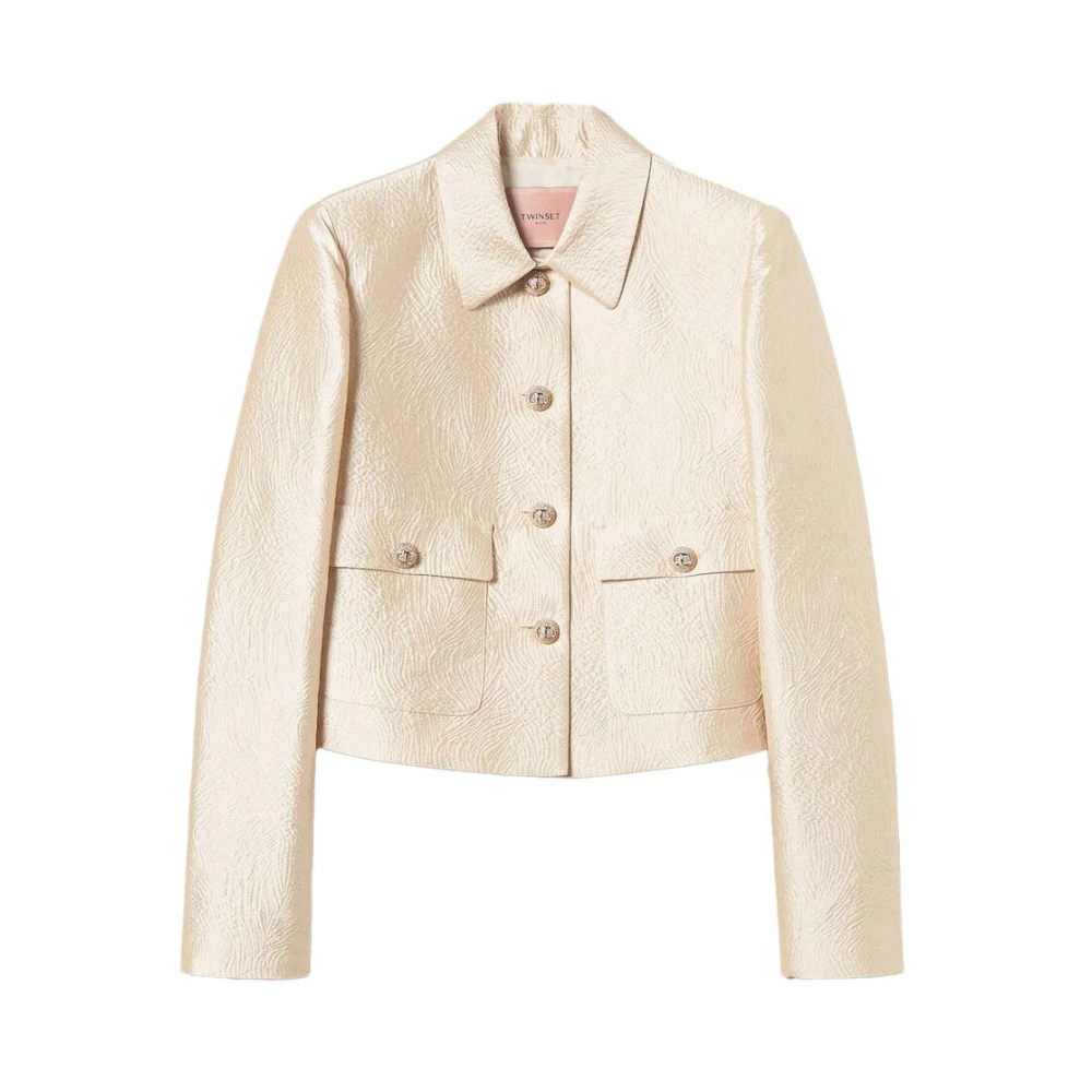 Twinset Goudkleurige Knoopjas met Logohanger Beige Dames