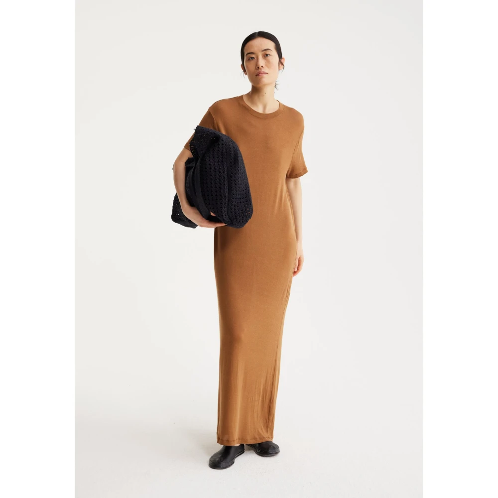 Róhe Soepel T-shirt Jurk Brown Dames
