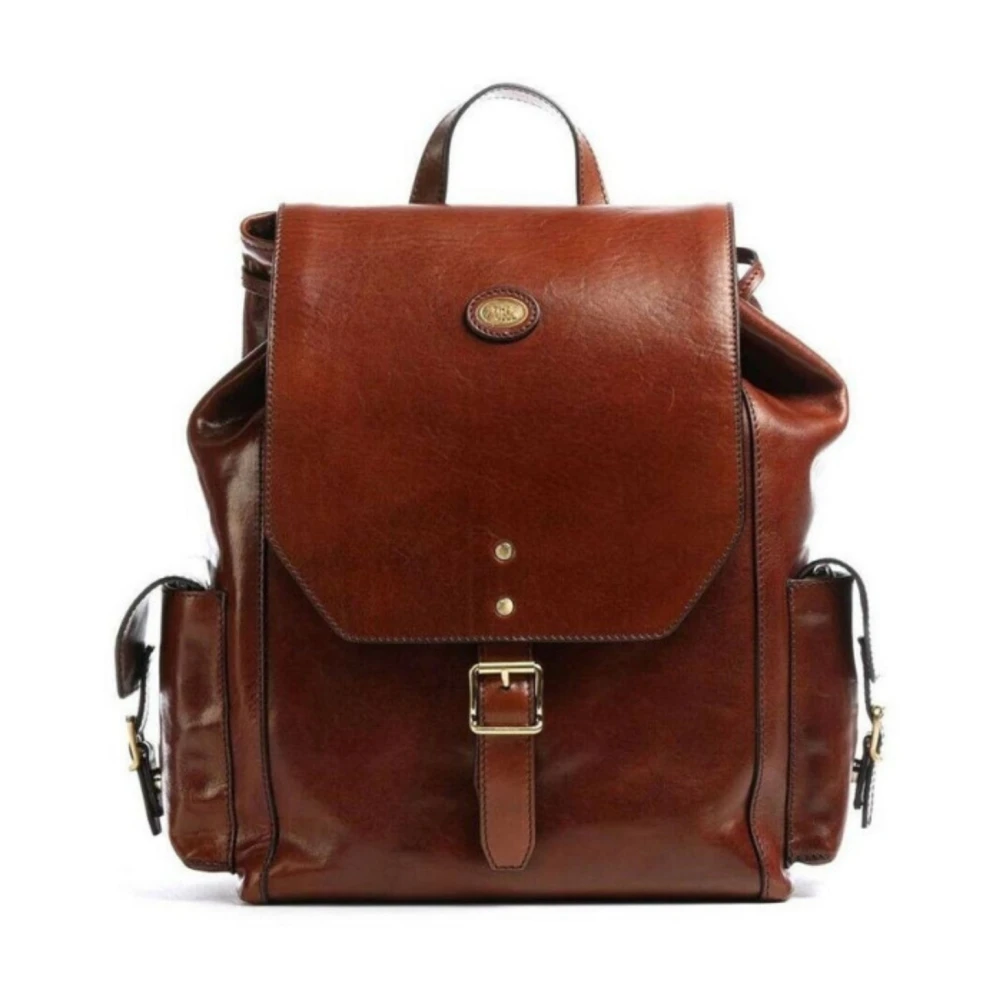 The Bridge Women's Brown Leather Backpack Unisex