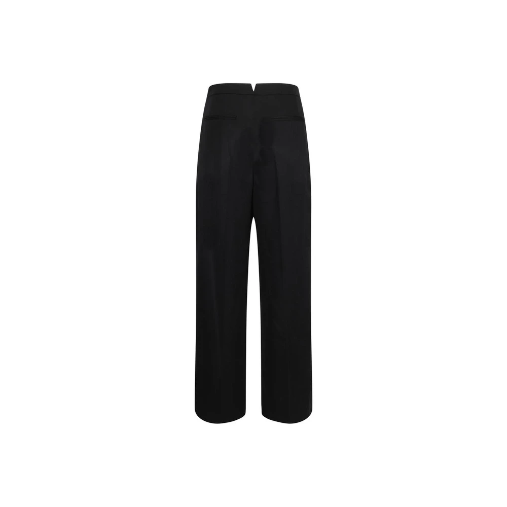 Givenchy Wijde wollen broek met knoop Black Dames