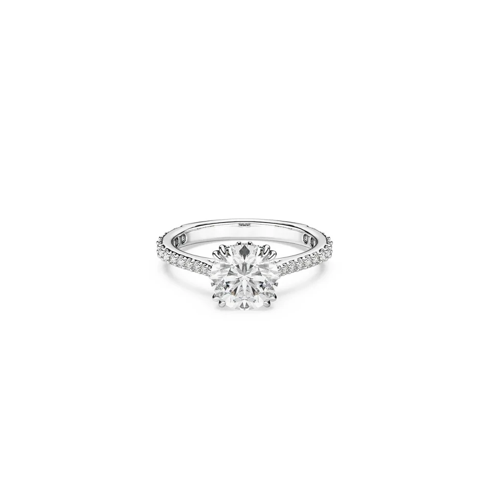 Swarovski Stilla Cocktailring, Rundschliff, Pavé, Silberfarbenes Finish Weiß Größe 60 - Image 2