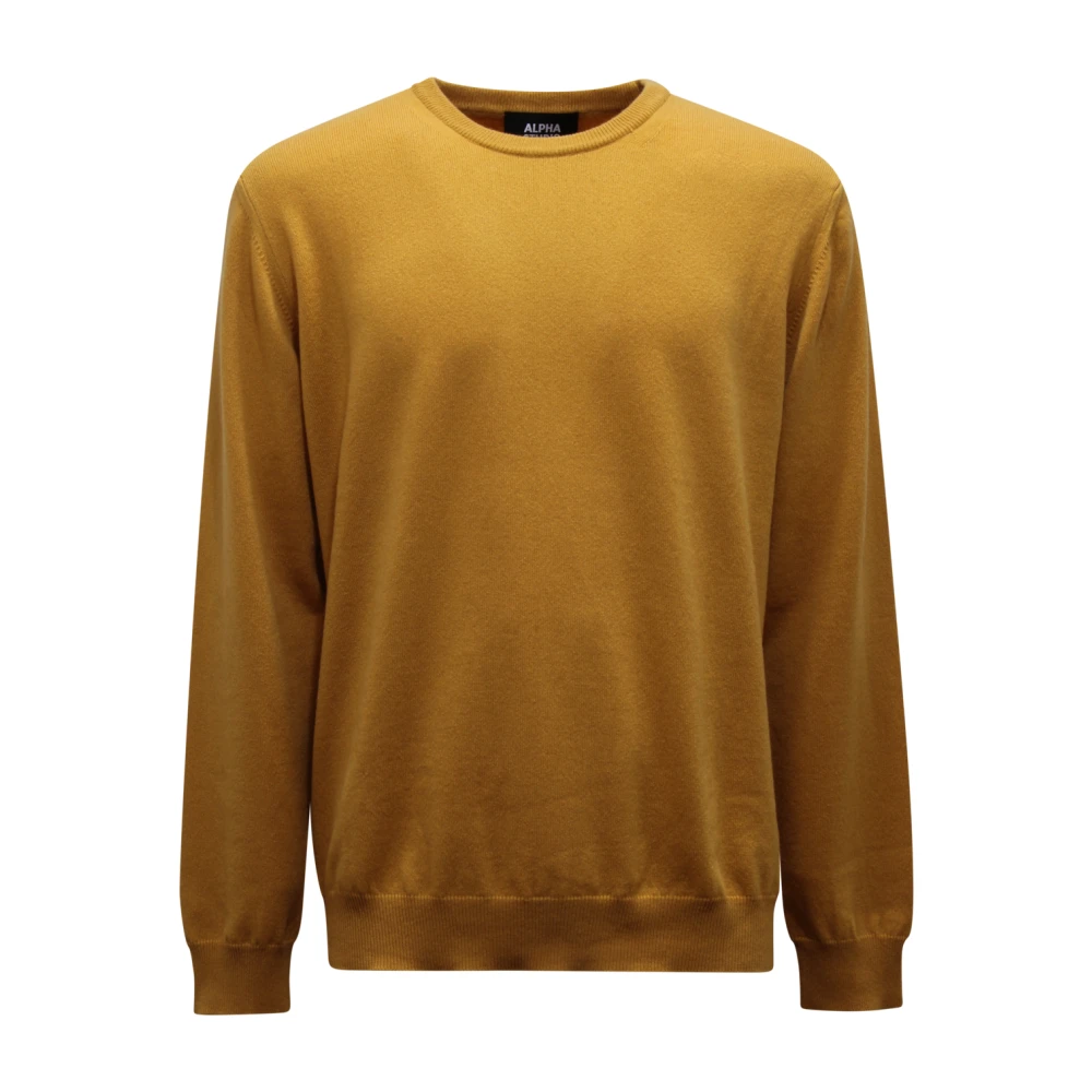 Alpha Studio Men's Yellow Cashmere Jumper In Mustard - Cashmere Knitwear - Xl - Knitwear