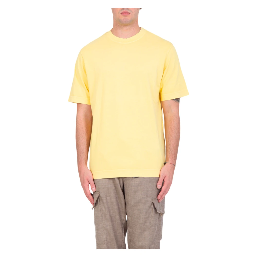 Circolo 1901 Geverfde Jersey Tee in Macaron Yellow Heren