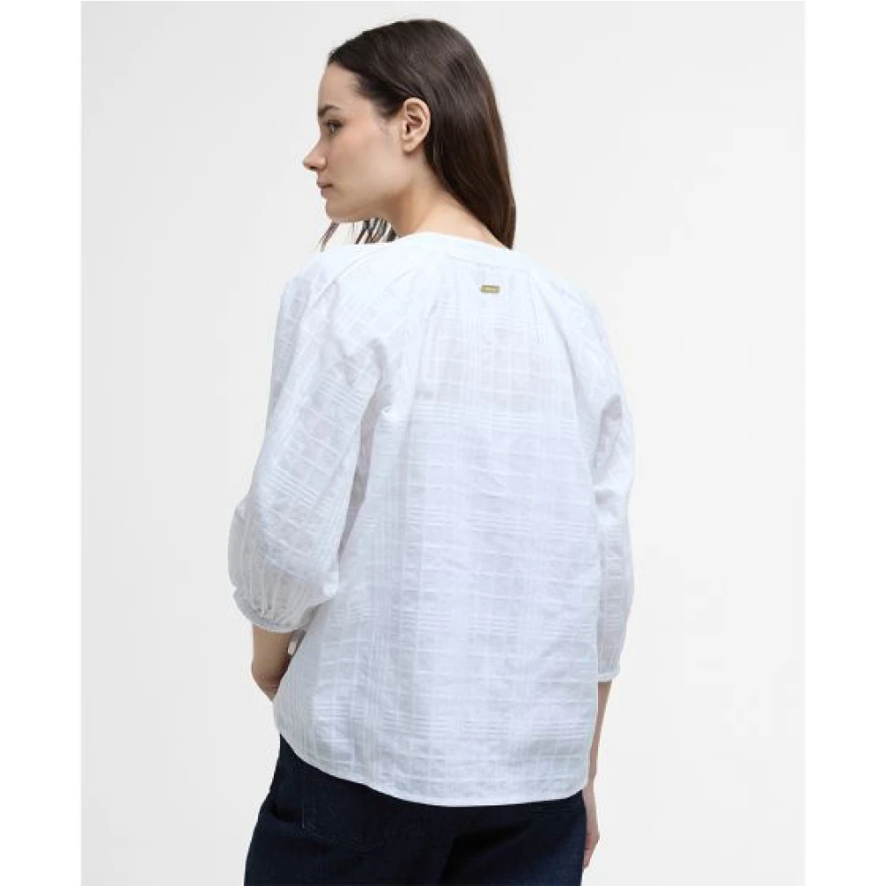 Barbour Geruite Dames Top Wit White Dames