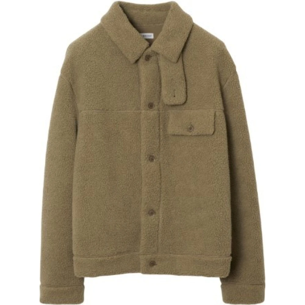 Burberry Beige Fleece Skjorta med Knappstängning Beige, Herr