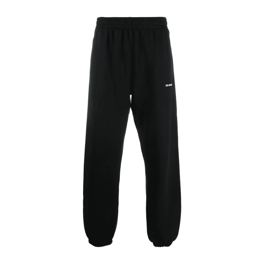 Off White Men's Black Sweatpants, Xs, Wave Outline Slim Joggers In