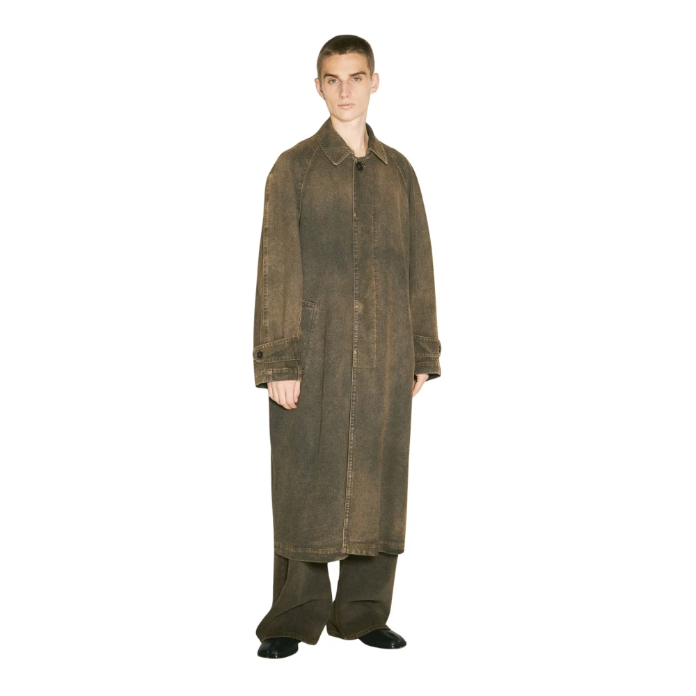 MM6 Maison Margiela Kleur Behandelde Denim Trenchcoat Multicolor Heren