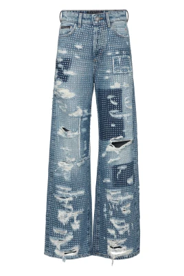 Skater Fit Row Denim Trousers Studs