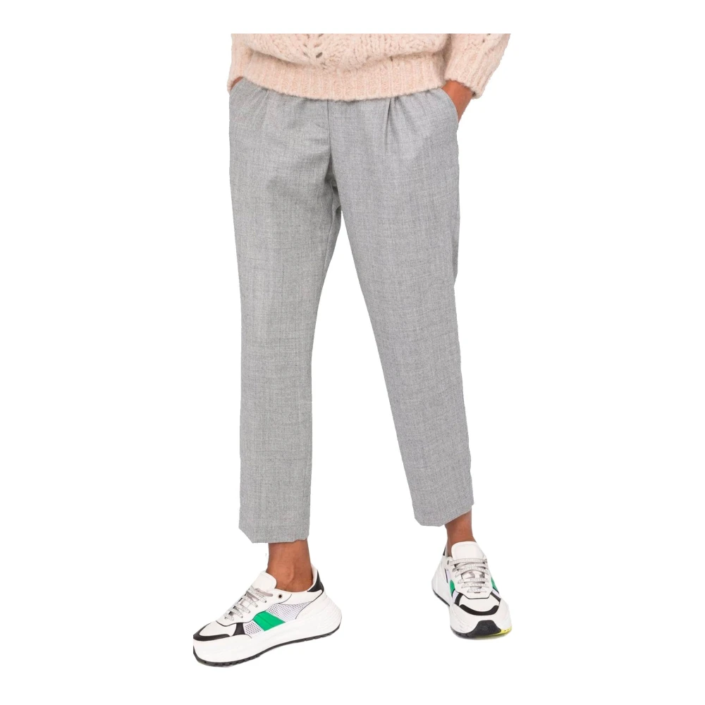 BRUNELLO CUCINELLI Korte wollen broek met zakken Gray Dames