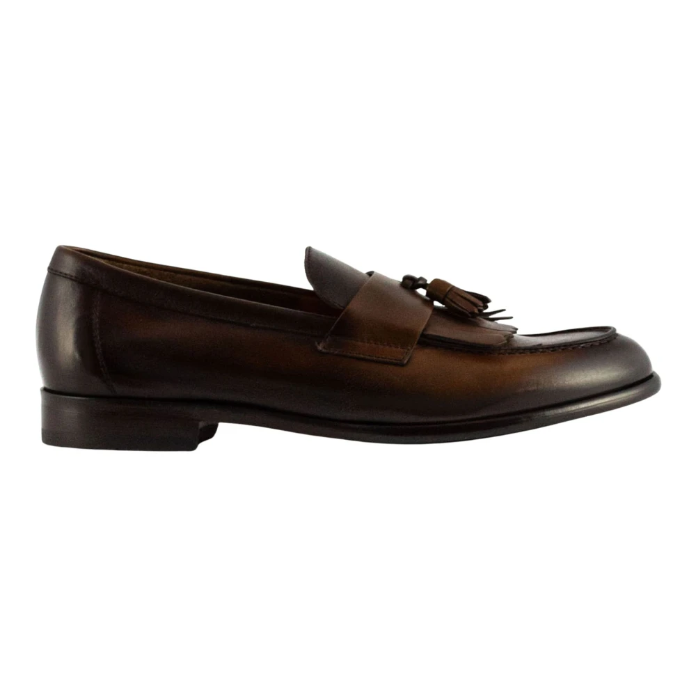 Doucal's Men's Brown Loafers, 10 Uk, Tassel Fringe Moccasin