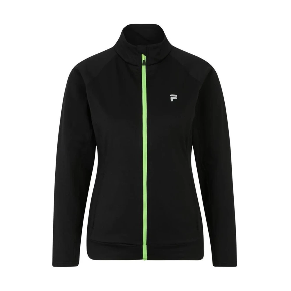 Fila Women's Black Polyester Sweatshirt With Ribbed Hem And Cuffs
