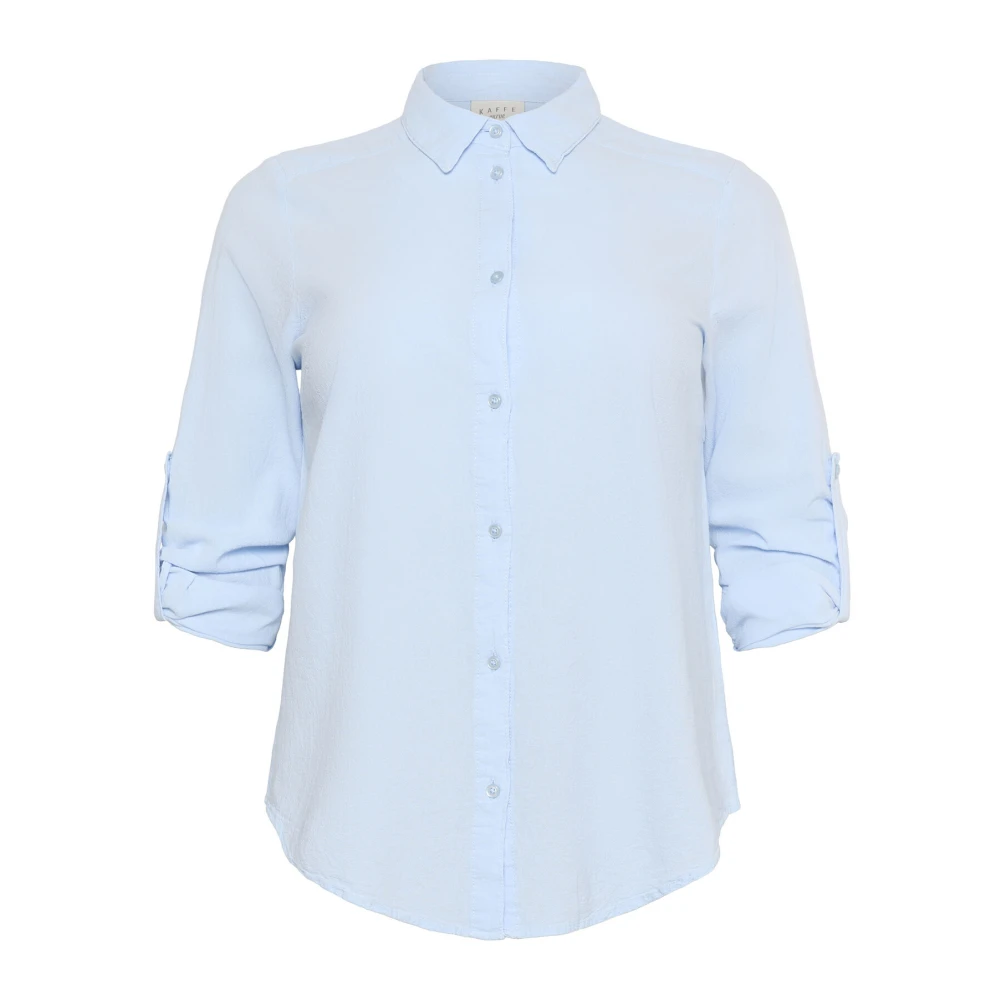 Kaffe Curve Windsurfer Overhemdblouse met Kraag Blue Dames