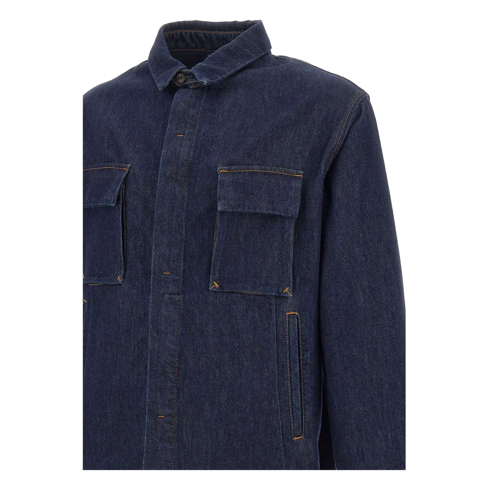 Re-Hash Donkerblauw Denim Zijde Jas Blue Heren