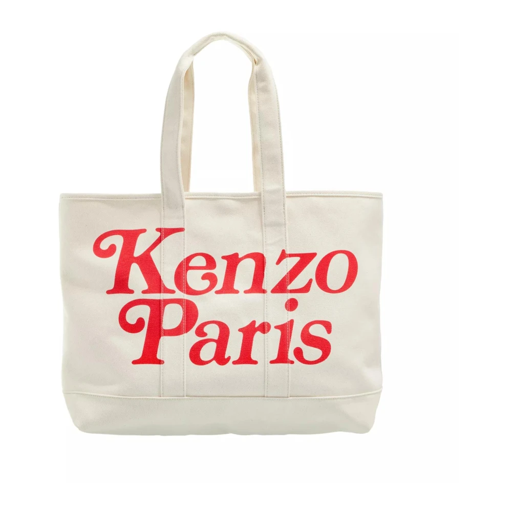 Kenzo Canvas Grote Tote Tas Ecru Beige Dames