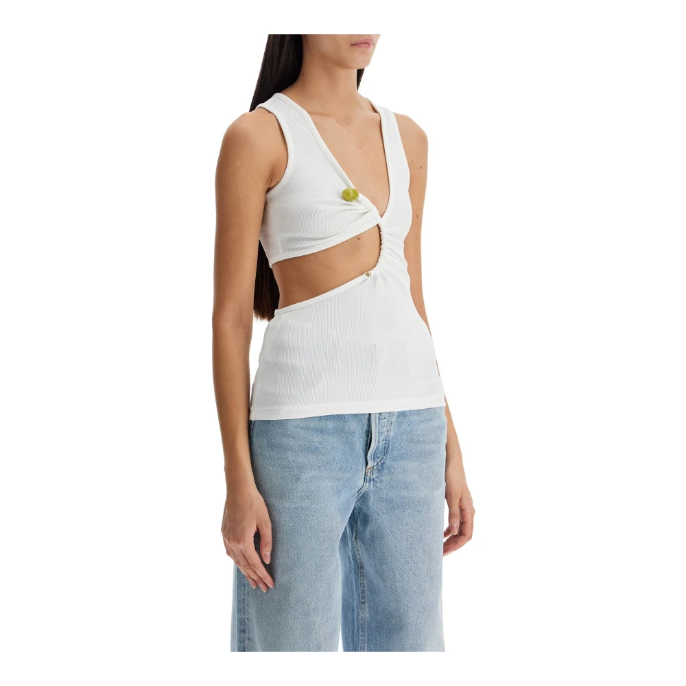 Christopher Esber Stressverlichtende Mouwloze Ribtop White Dames