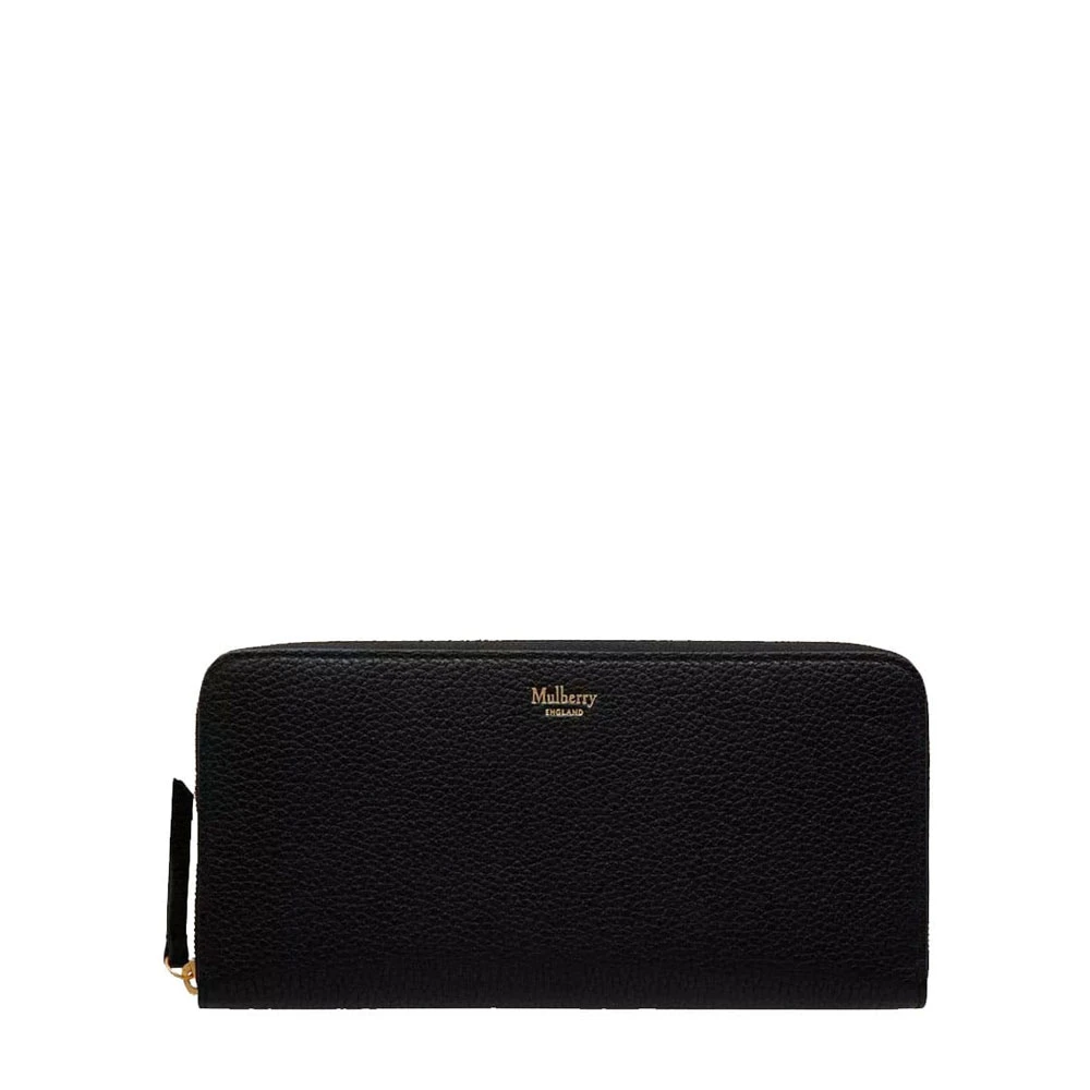 Mulberry Leren Portemonnee met Rits Black Dames