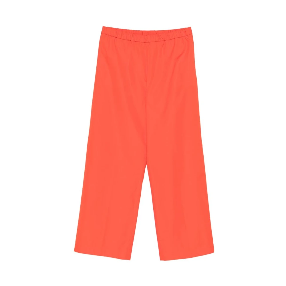Aspesi Women's Orange Wide-Leg Cotton Poplin Trousers - Wide Trousers - S - Trousers