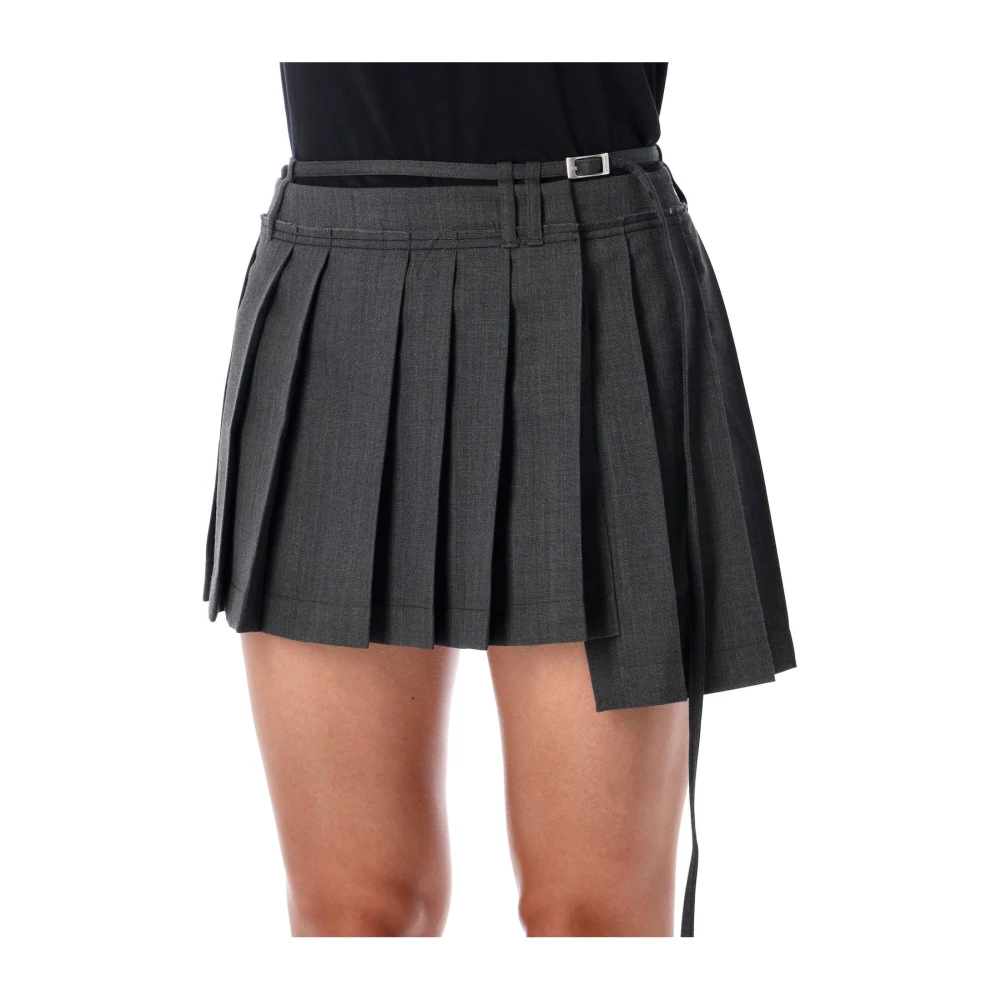 Acne Studios Grå Pleated Mini Skirt