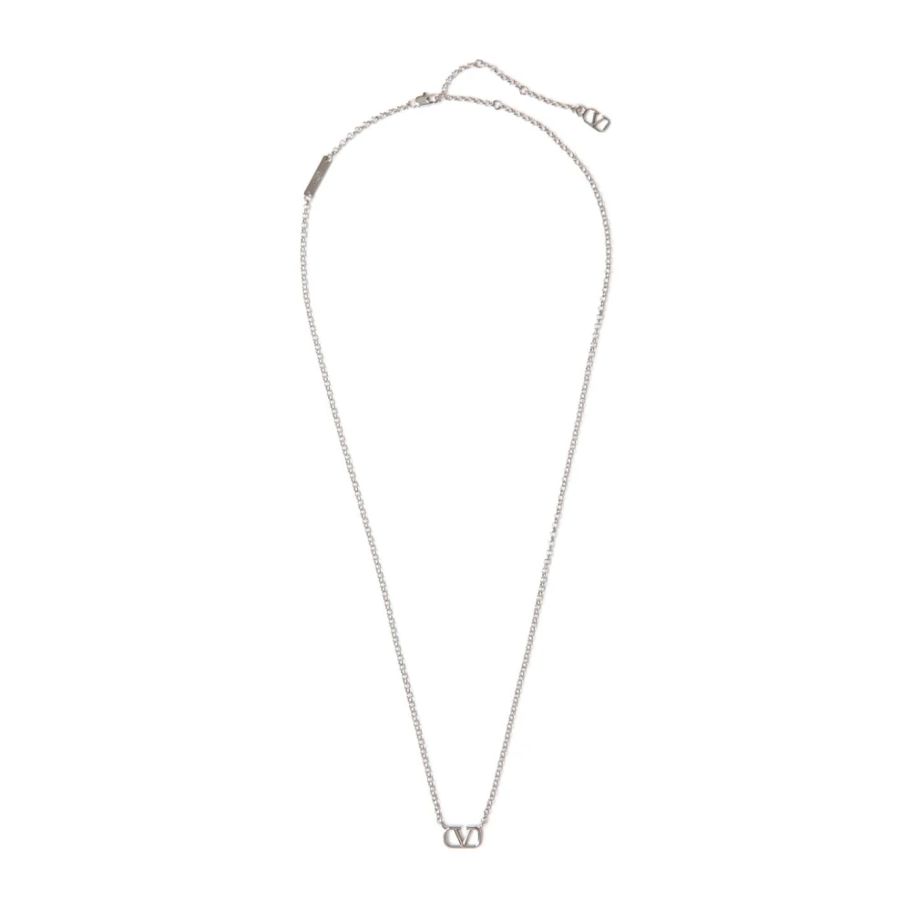 Valentino Garavani Men's Silver Vlogo Signature Necklace