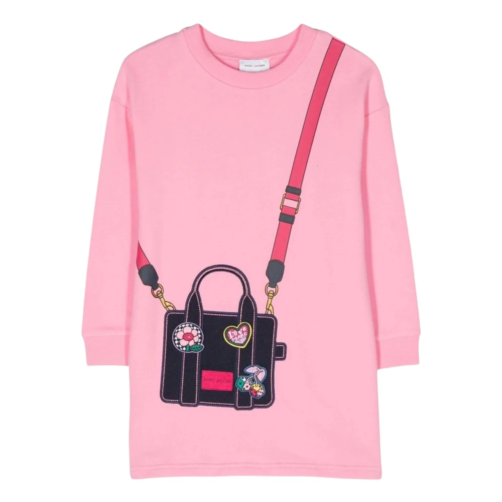 Marc Jacobs Rosa Casual Bomullsklänning med Väsktryck Pink, Flicka