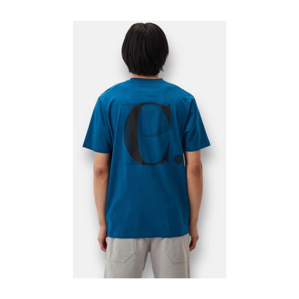 C.P. Company Blauw Grafisch Logo T-shirt Blue Heren