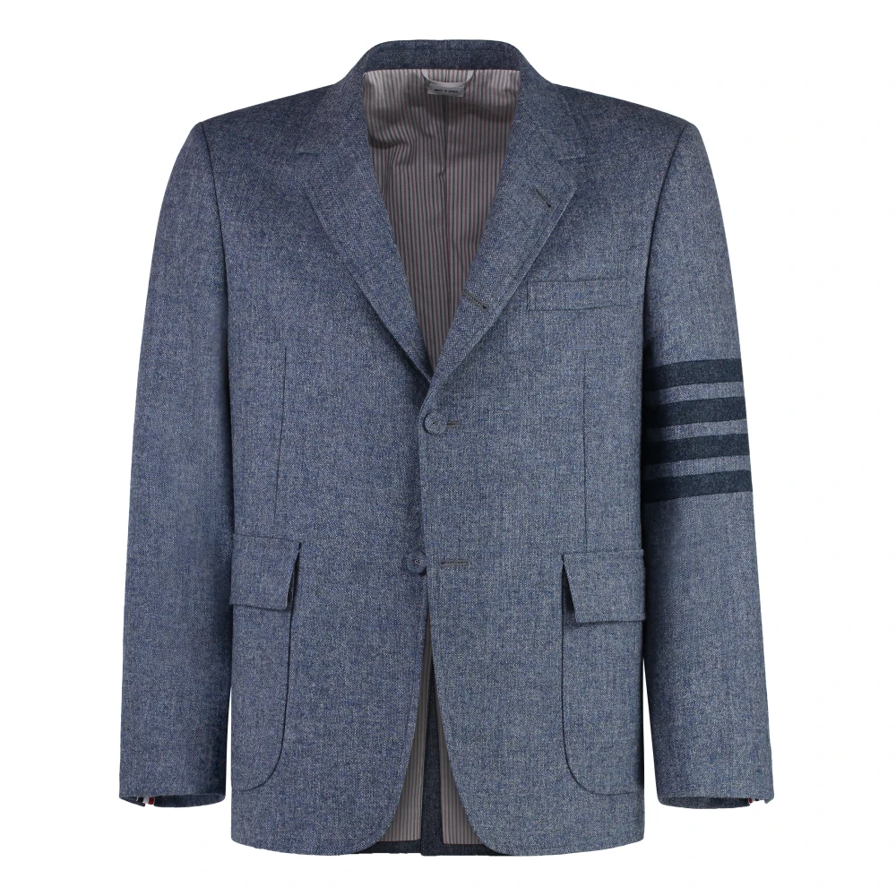 Thom Browne Gestreepte Wollen Blazer Blue Heren