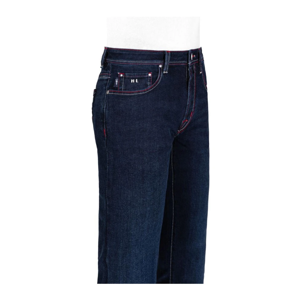 Tramarossa Donkerblauwe Regular Fit Jeans met Suede Patch Blue Heren