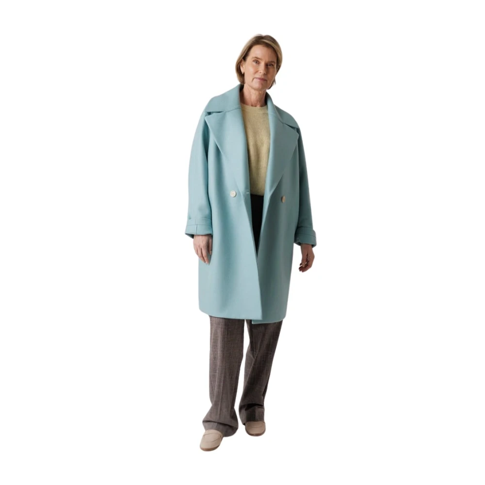 Blauer Wollmantel Oversized Revers - Harris Wharf London - Modalova