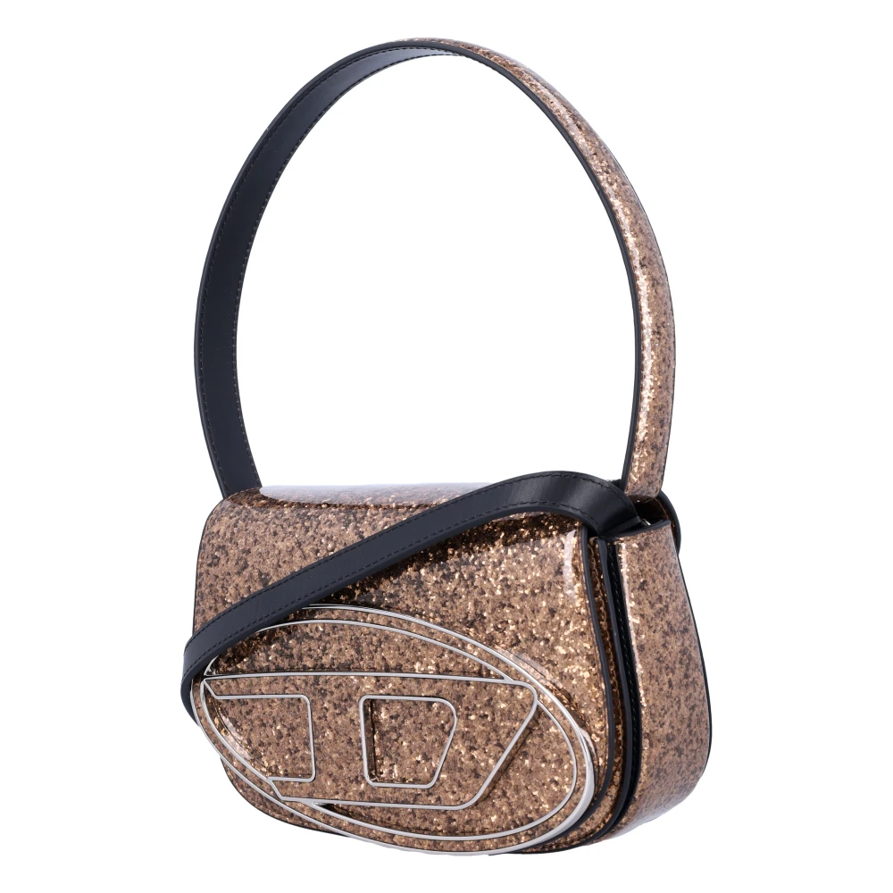 Diesel Bruine Glitter Handtas met Klep Sluiting Brown Dames
