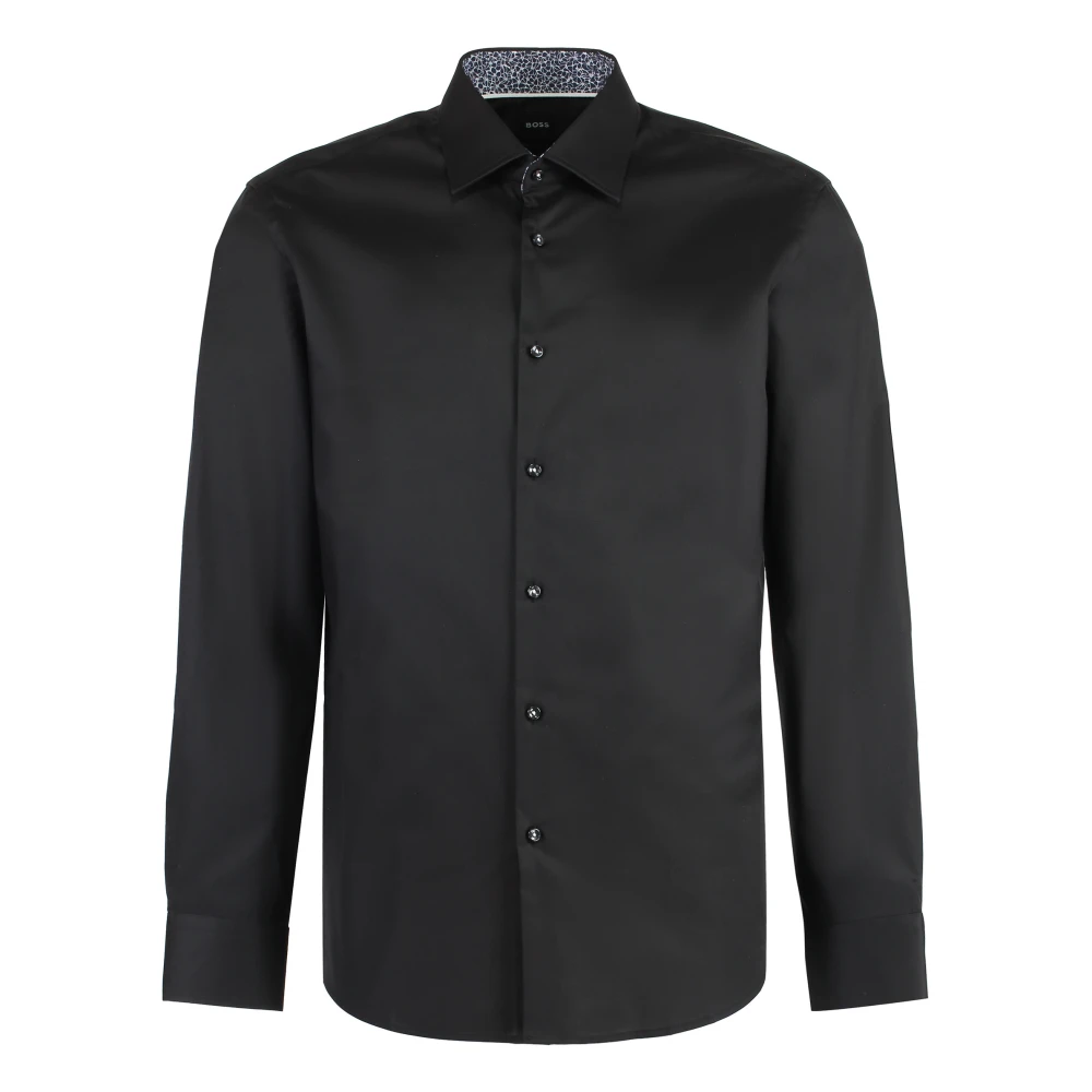 Hugo Boss Klassieke Katoenen Overhemd Black Heren