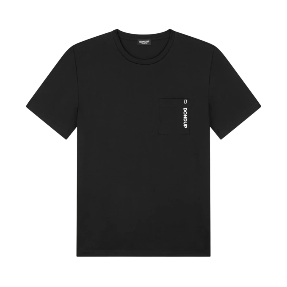 Dondup Zwarte Poloshirt met Borstzak Black Heren