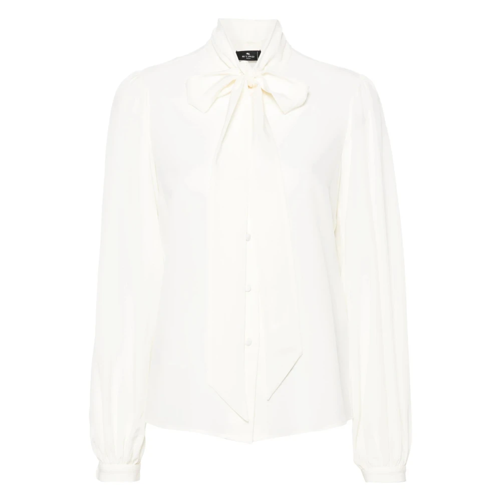 ETRO Casual Witte Zijden Overhemd met Lange Mouwen White Dames