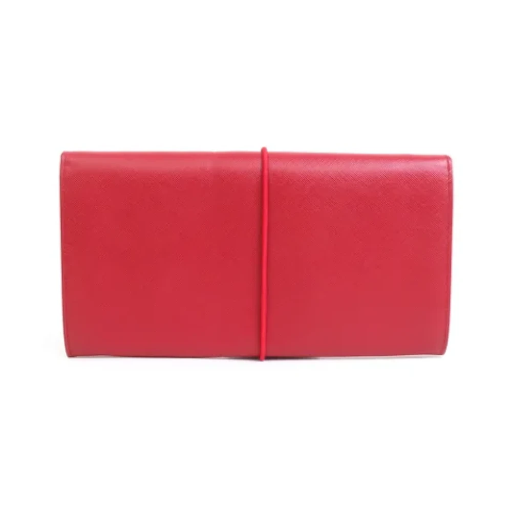 Prada Vintage Pre-owned Leather wallets Red Dames