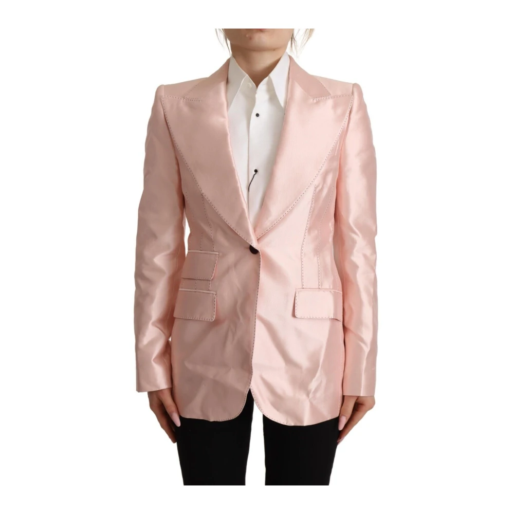 Dolce & Gabbana Women's Pink Elegant Silk Blazer Jacket - Blazers - 2XS - Jackets