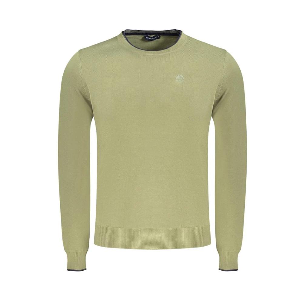 North Sails Men's Green Round-Neck Knitwear, 2XL, Cotton Jumper