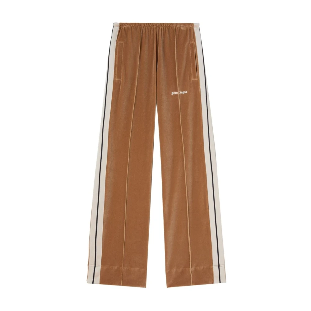 Palm Angels Velvet Track Pants Beige Dames