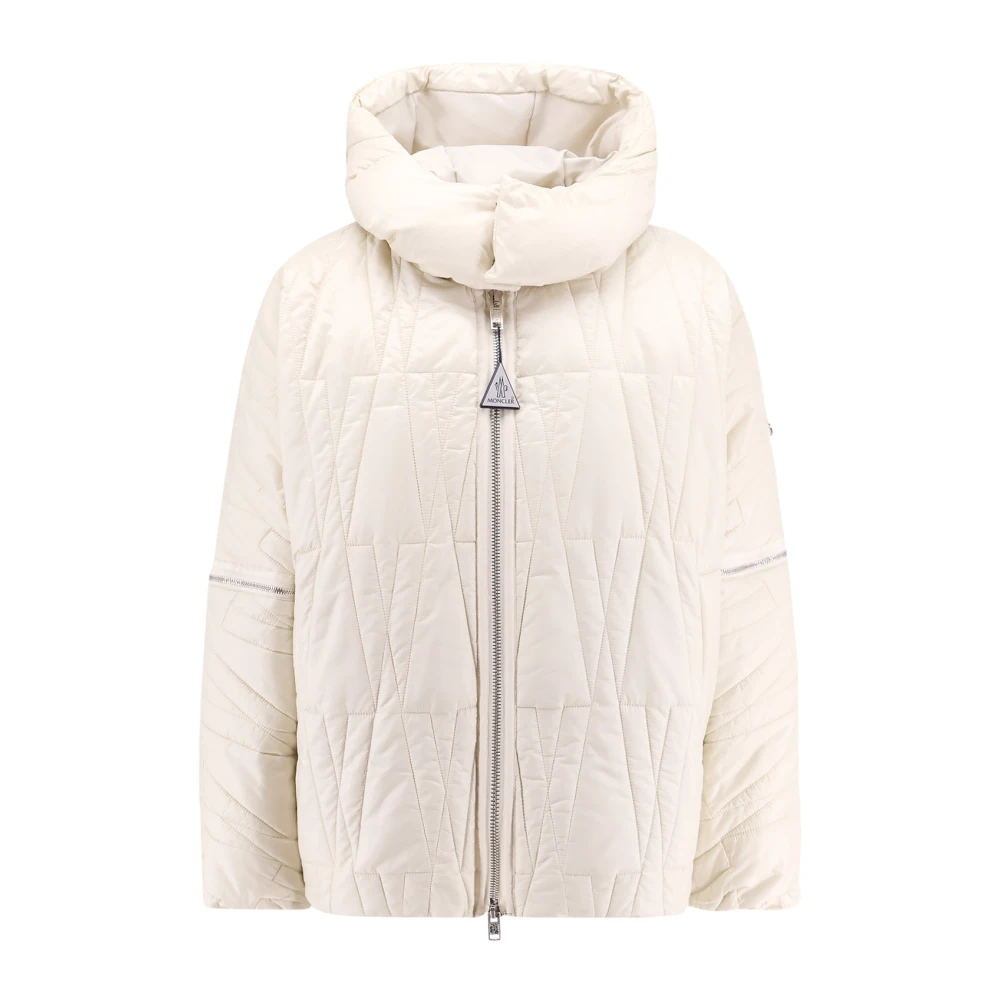 Moncler Gewatteerde Jas met Ritssluiting White Dames