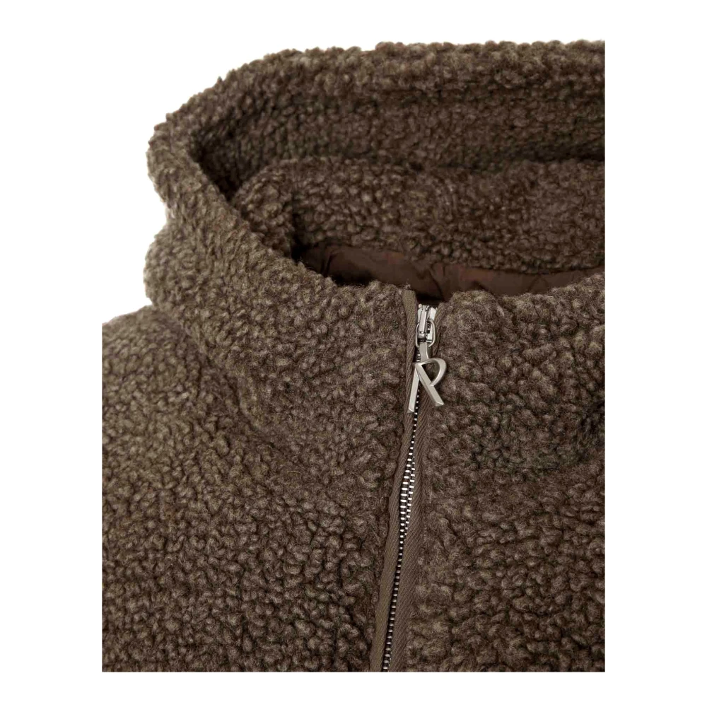 Represent Fleece Jack met Capuchon en Contraststiksels Beige Heren