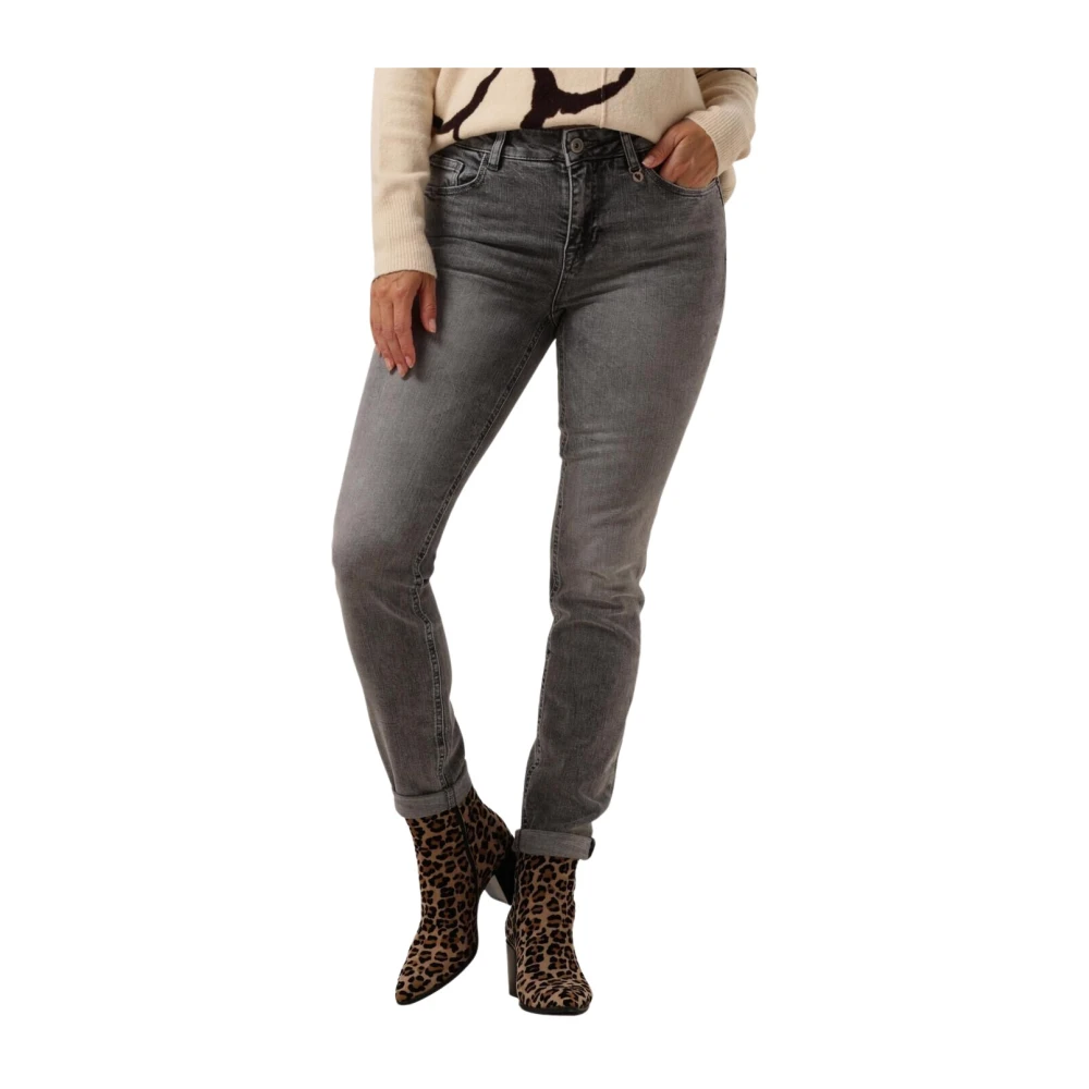 MOS MOSH Chic Slim Fit Jeans Gray Dames