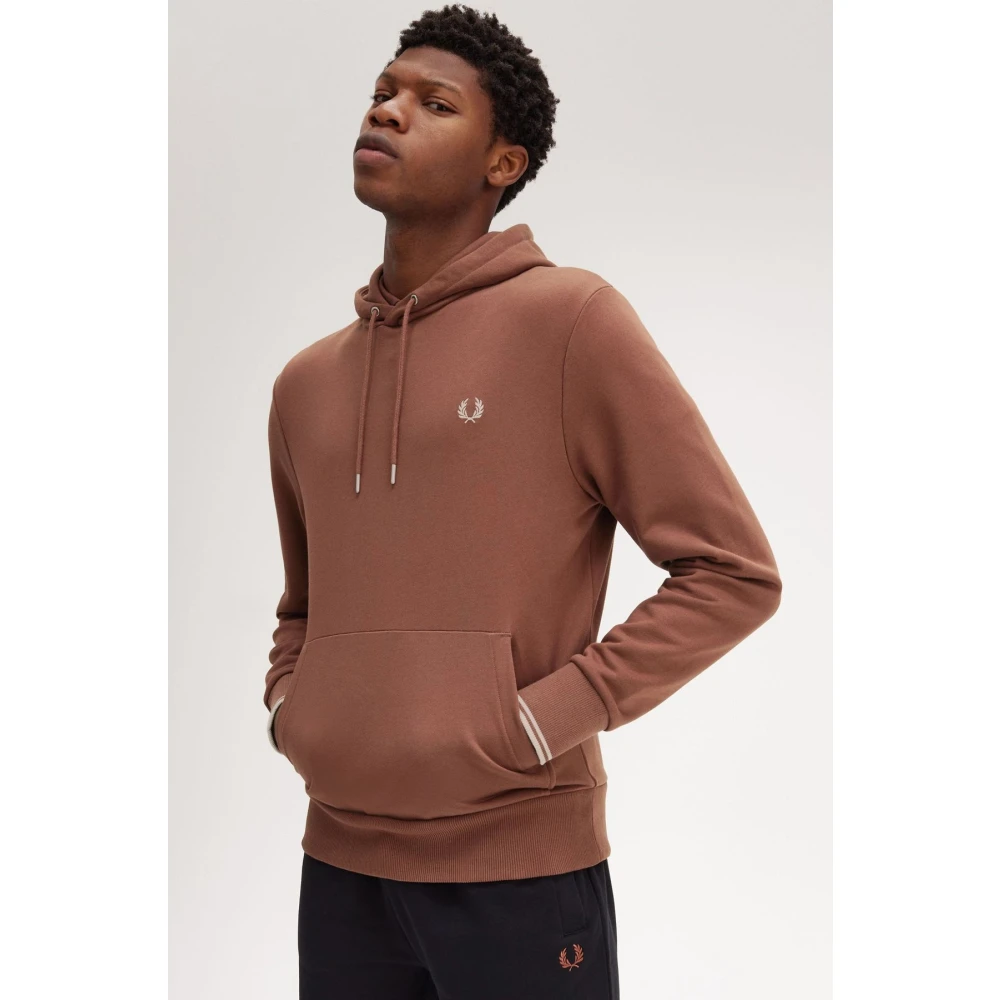 Fred Perry Bruine Hoodie Sweatshirt Brown Heren